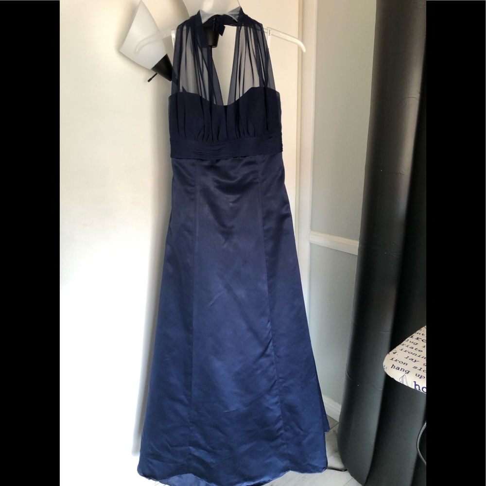 David’s Bridal Navy/Royal Blue Bridesmaid Dress